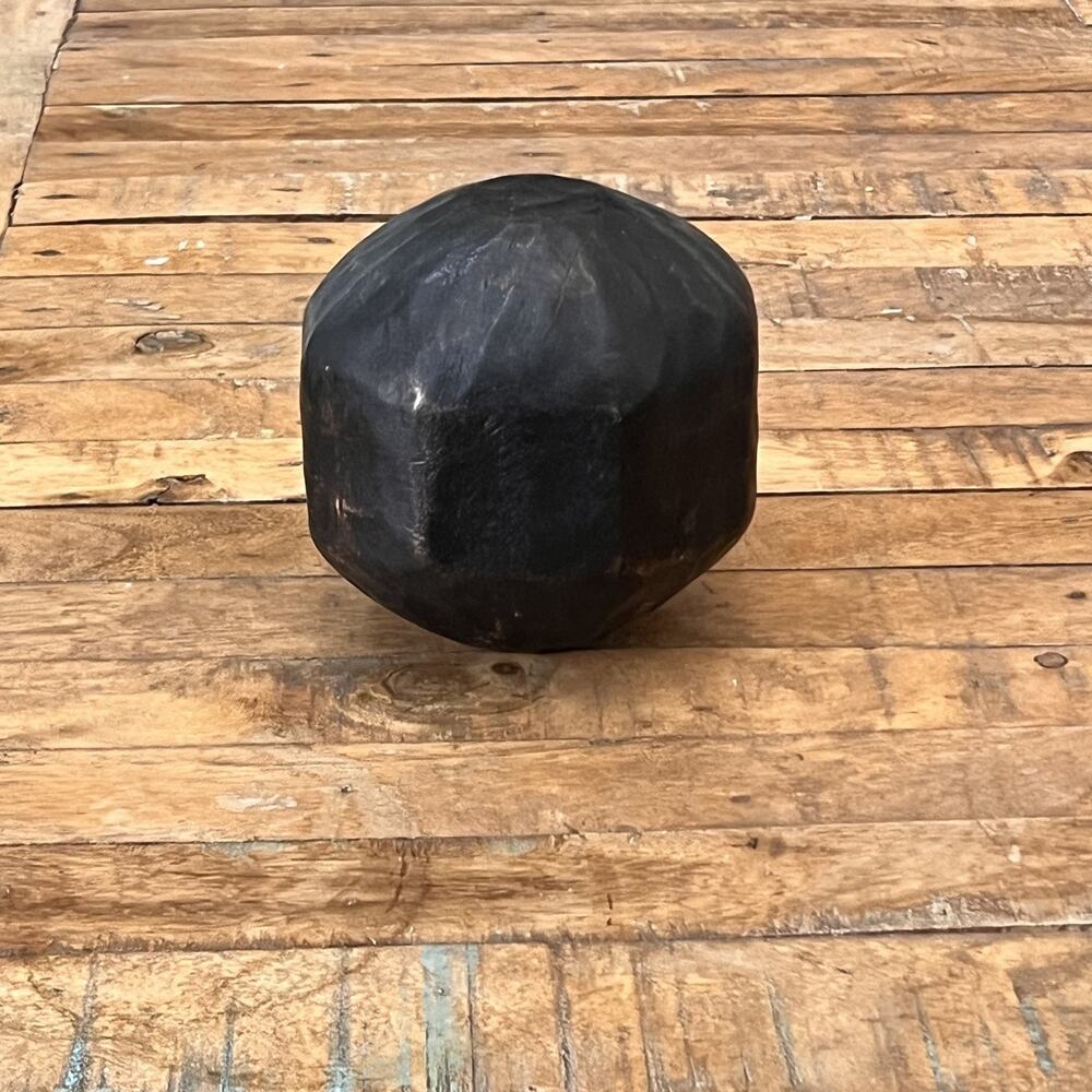 Threshold Studio McGee 5"Decorative Chiseled Wood Sphere Figurine Black - Picture 2 of 8